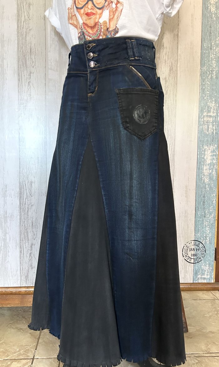 FALDA LARGA MEZCLILLA, BLUE DARK T. M/L