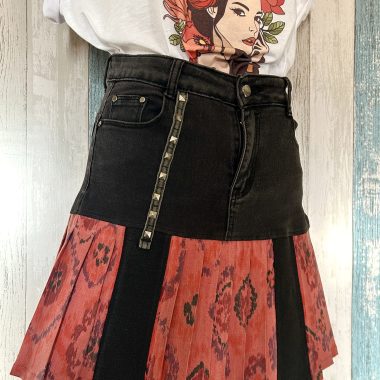 MINIFALDA MEZCLILLA PLISADA T.M