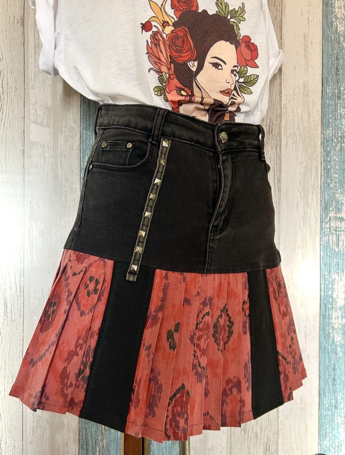 MINIFALDA MEZCLILLA PLISADA T.M